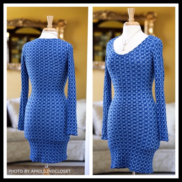 AMERICAN TWIST BLUE LONG SLEEVES MINI DRESS A2C - Picture 3 of 8